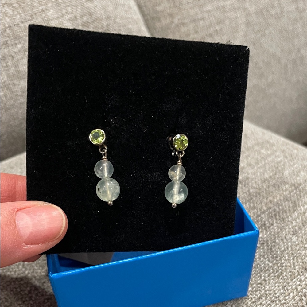Nicky Butler Green and Silver Drop Earrings